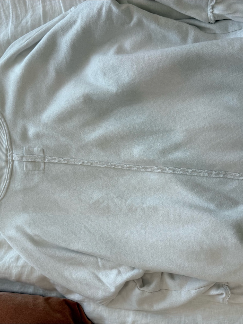 Aerie Classic Oversized White Crewneck Sweatshirt - Picture 2 of 3